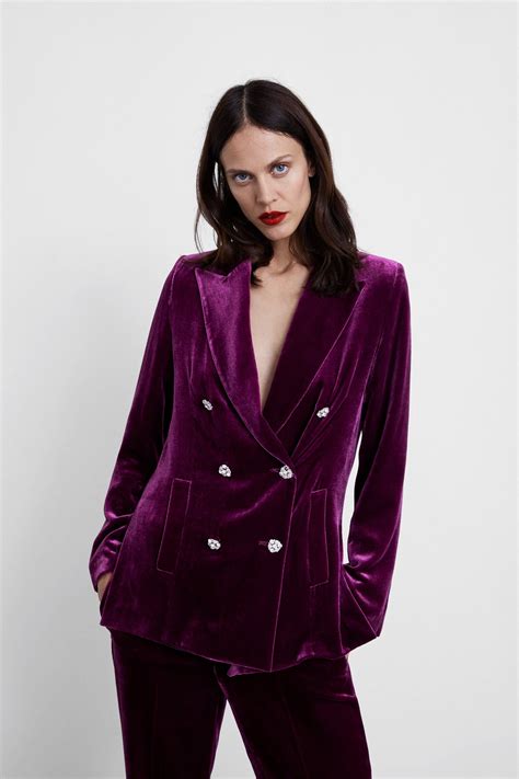 zara velvet blazer women